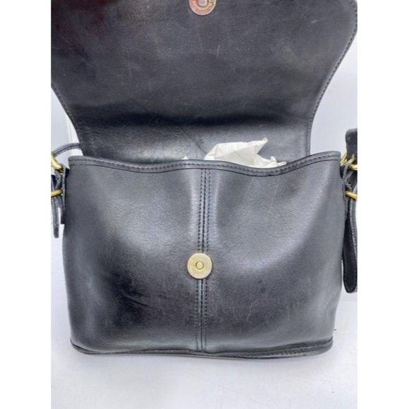 coach vintage black leather cross body bag - Picture 10 of 11